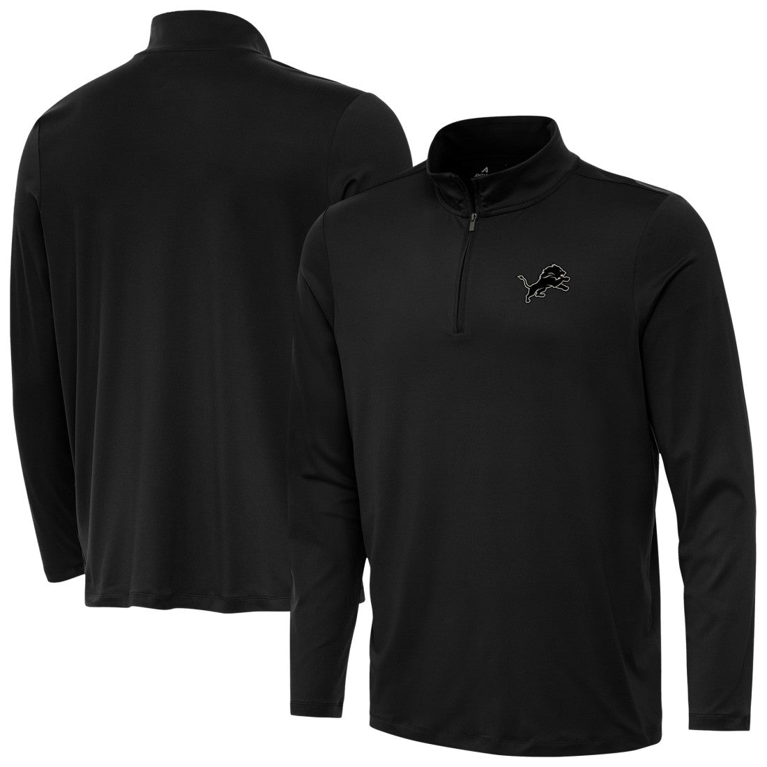 Detroit Lions Antigua Reprocess Quarter-Zip Top - Black - NFL