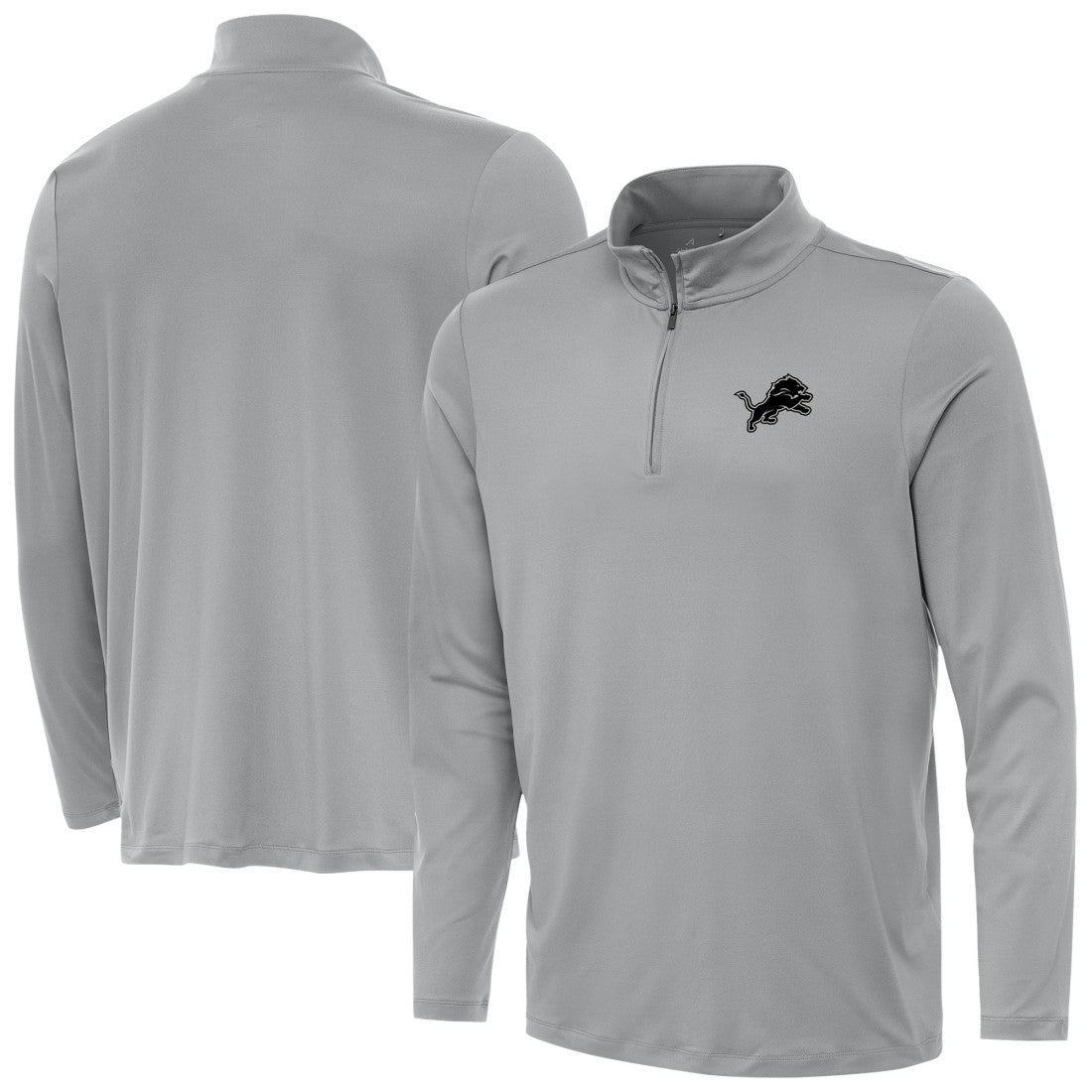 Detroit Lions Antigua Reprocess Quarter-Zip Top - Gray - NFL