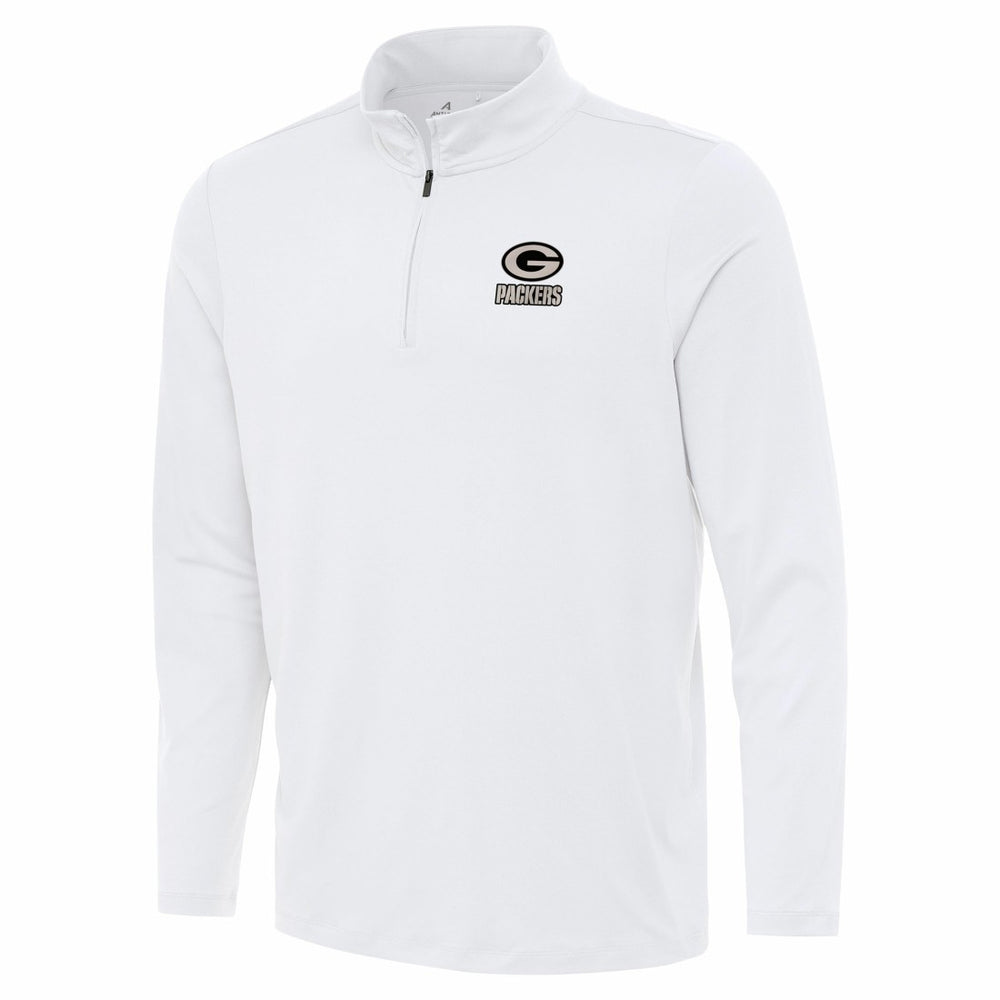 Green Bay Packers Antigua Reprocess Quarter-Zip Top - White - NFL