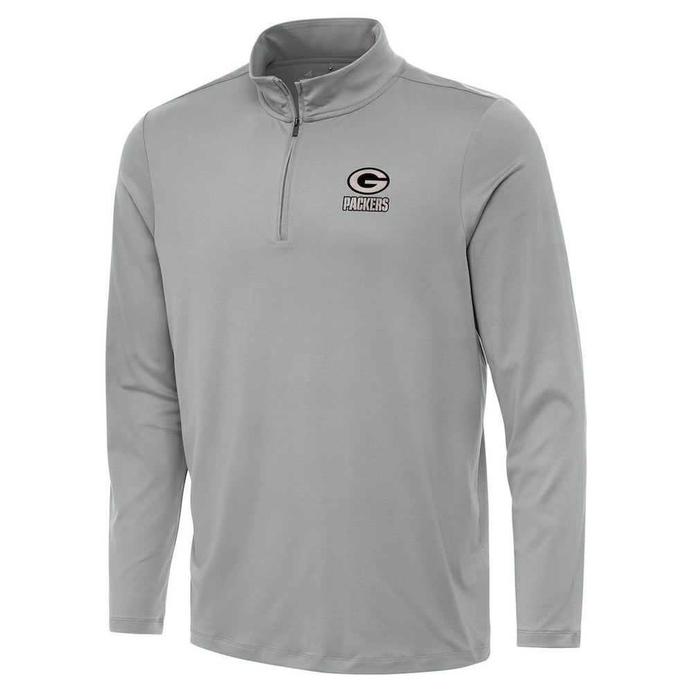 Green Bay Packers Antigua Reprocess Quarter-Zip Top - Gray - NFL