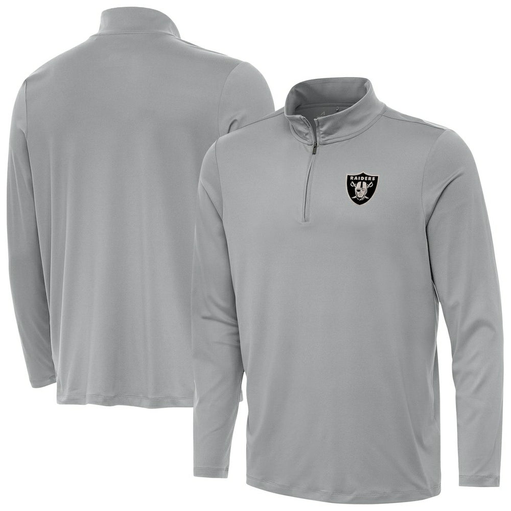Las Vegas Raiders Antigua Reprocess Quarter-Zip Top - Gray - NFL
