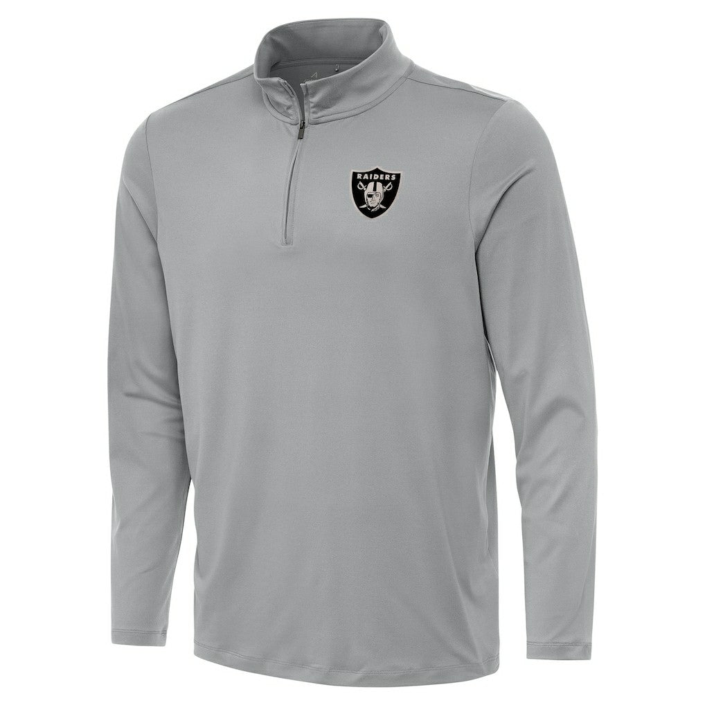 Las Vegas Raiders Antigua Reprocess Quarter-Zip Top - Gray - NFL