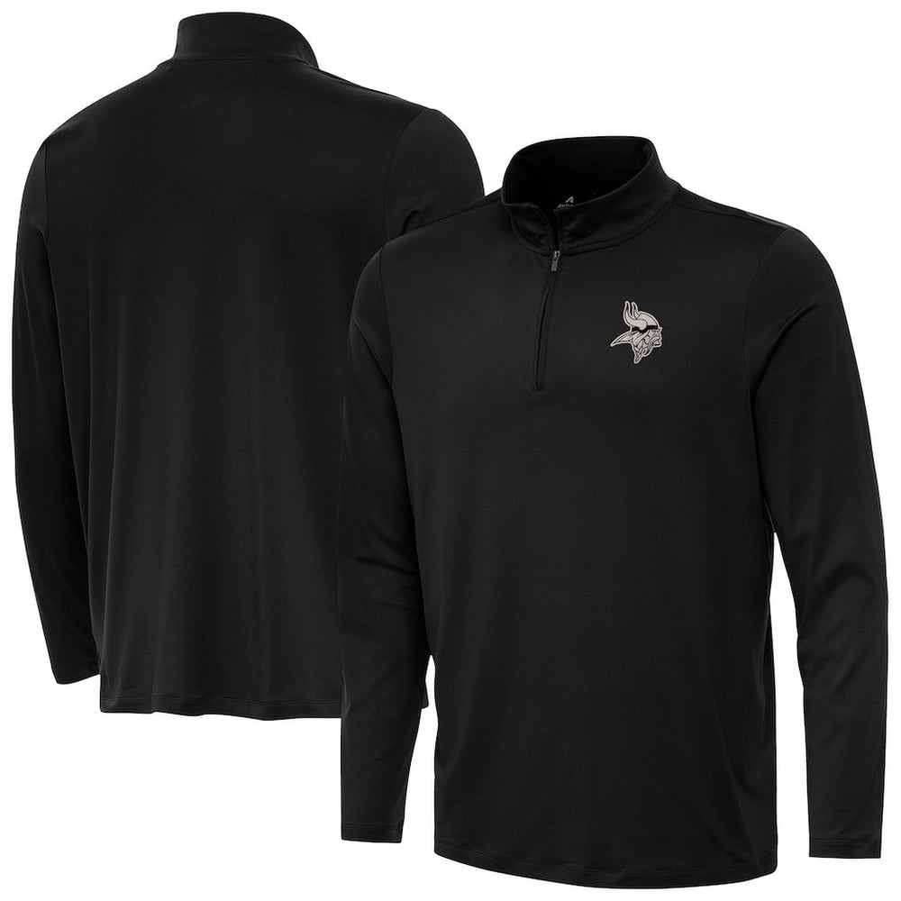 Minnesota Vikings Antigua Reprocess Quarter-Zip Top - Black - NFL