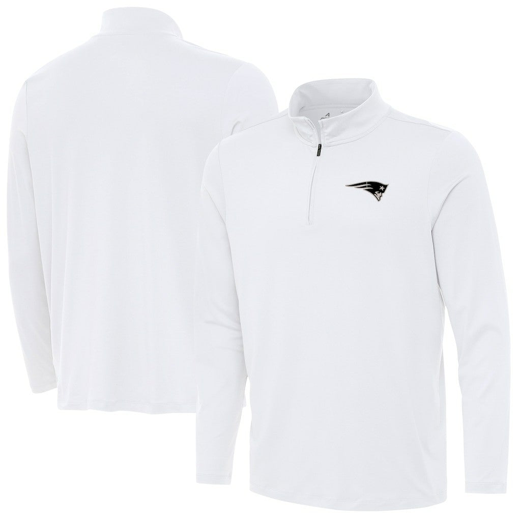 New England Patriots Antigua Reprocess Quarter-Zip Top - White - NFL