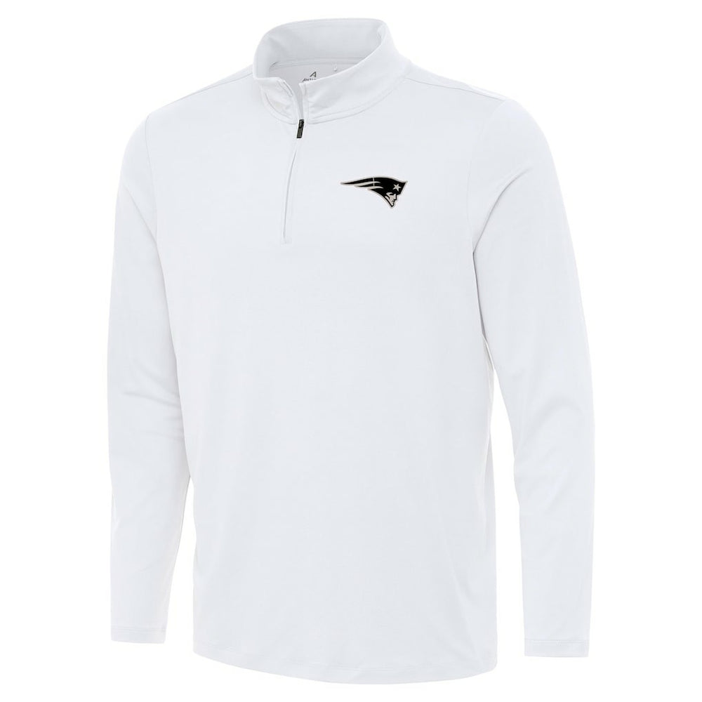 New England Patriots Antigua Reprocess Quarter-Zip Top - White - NFL