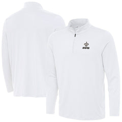 New Orleans Saints Antigua Reprocess Quarter-Zip Top - White - NFL
