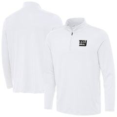 New York Giants Antigua Reprocess Quarter-Zip Top - White - NFL