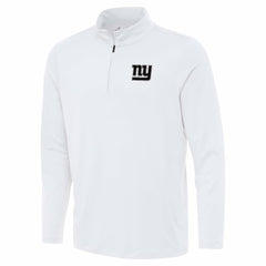 New York Giants Antigua Reprocess Quarter-Zip Top - White - NFL
