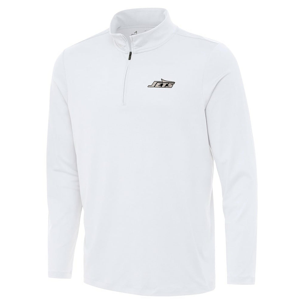 New York Jets Antigua Reprocess Quarter-Zip Top - White - NFL