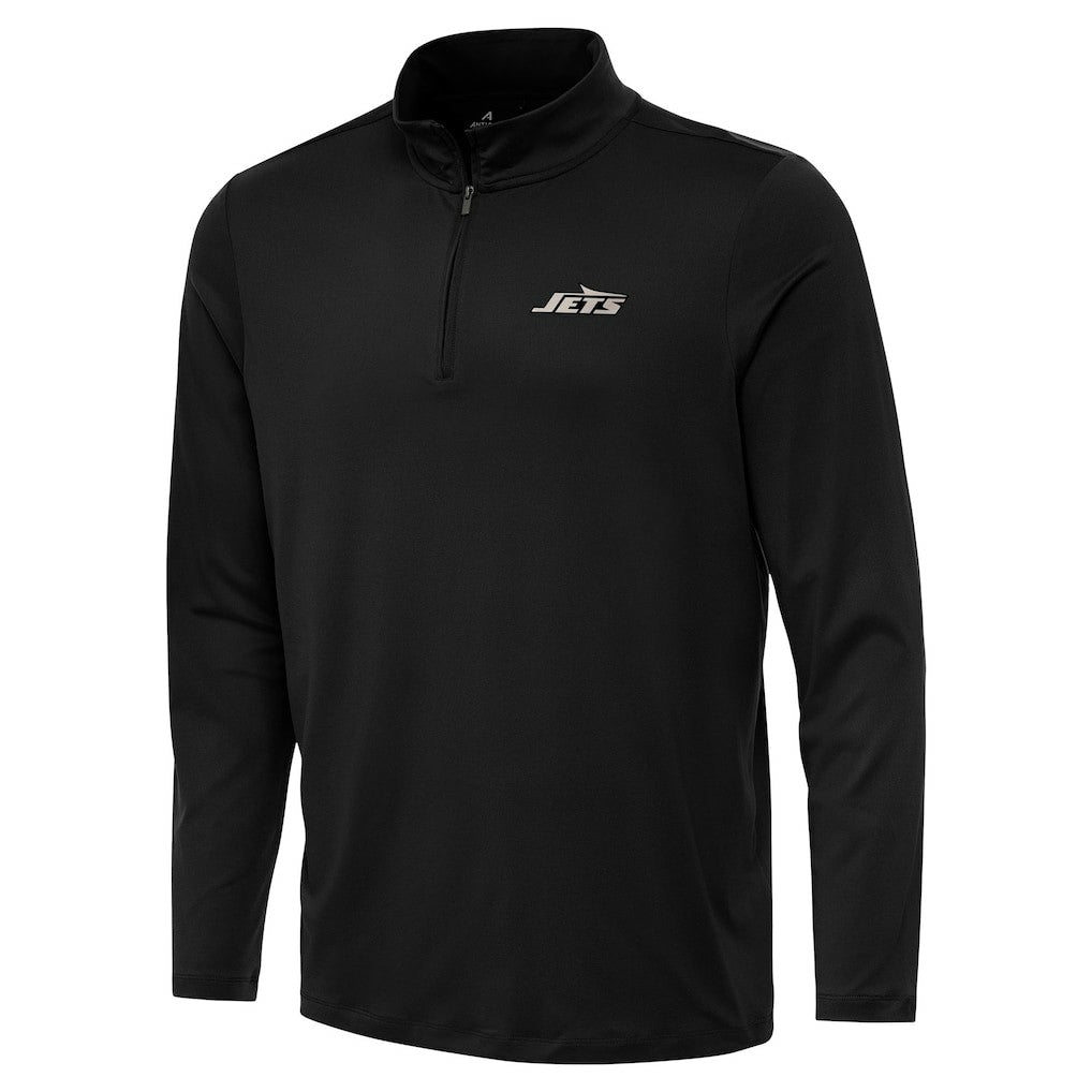 New York Jets Antigua Reprocess Quarter-Zip Top - Black - NFL