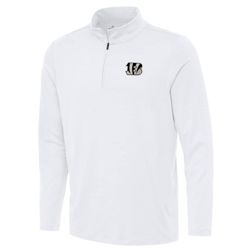 Cincinnati Bengals Antigua Reprocess Quarter-Zip Top - White - NFL