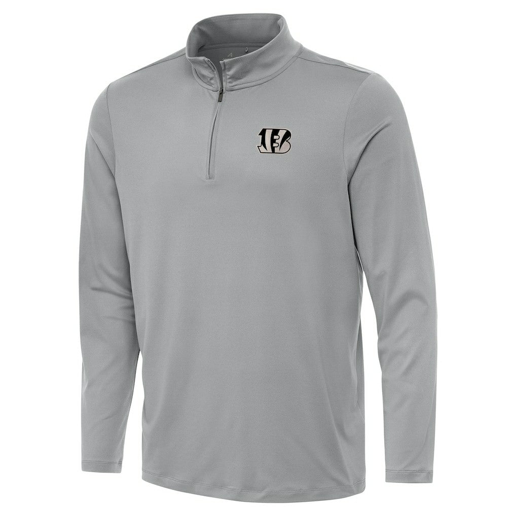 Cincinnati Bengals Antigua Reprocess Quarter-Zip Top - Gray - NFL