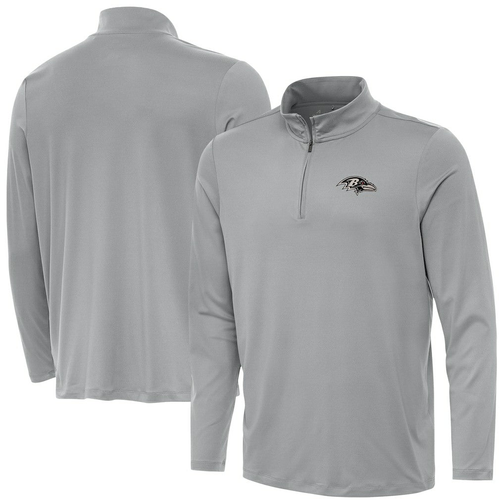 Baltimore Ravens Antigua Reprocess Quarter-Zip Top - Gray - NFL