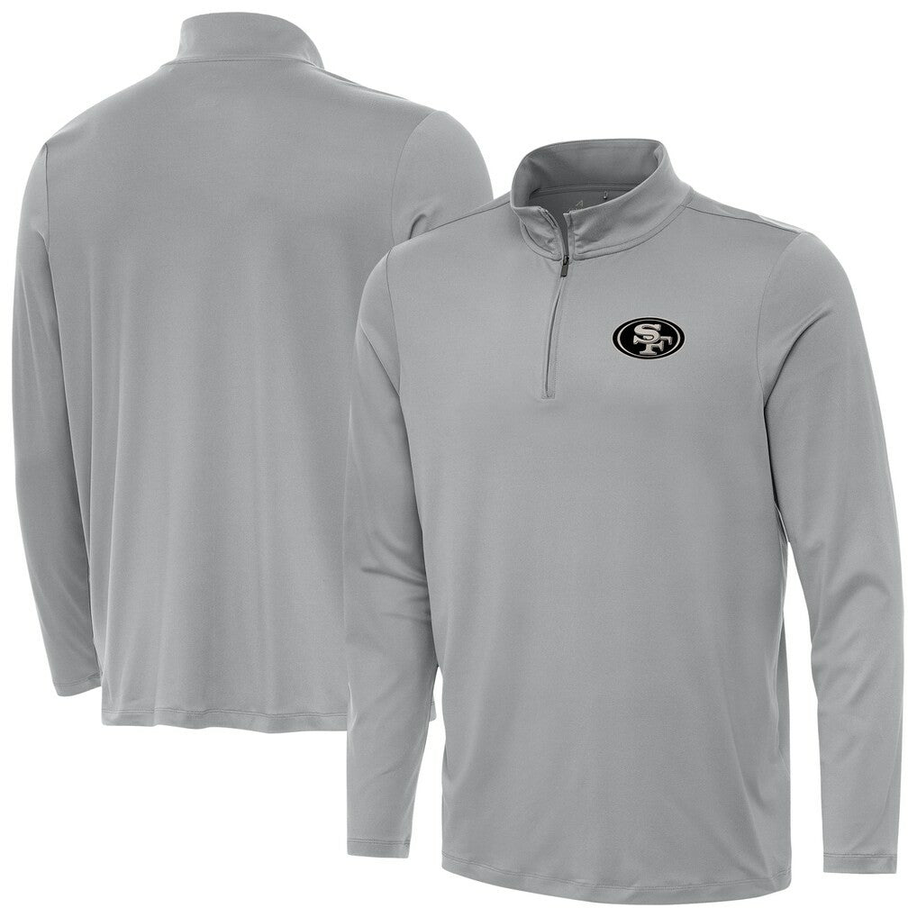San Francisco 49ers Antigua Reprocess Quarter-Zip Top - Gray - NFL