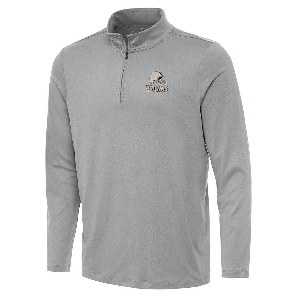 Cleveland Browns Antigua Reprocess Quarter-Zip Top - Gray - NFL