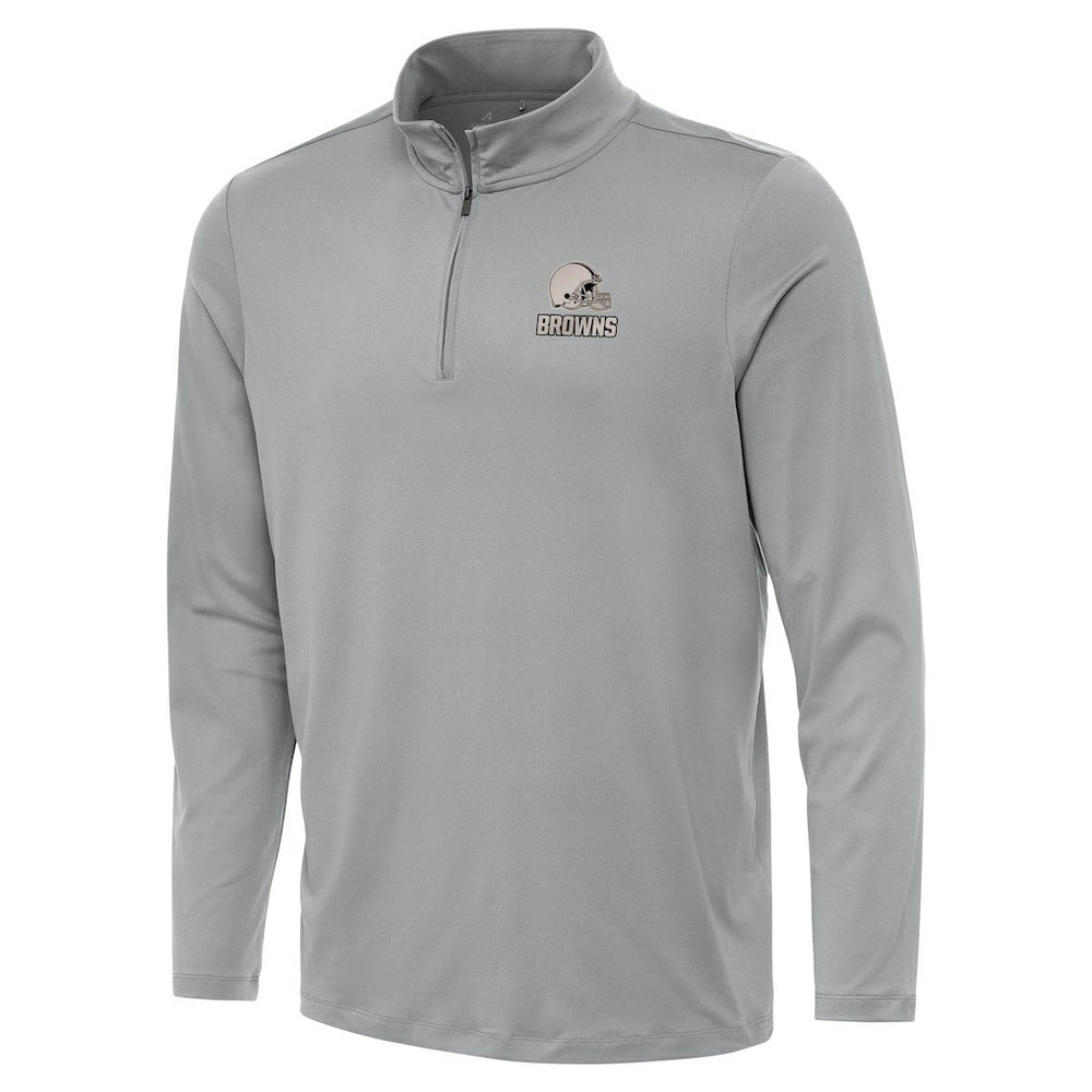 Cleveland Browns Antigua Reprocess Quarter-Zip Top - Gray - NFL