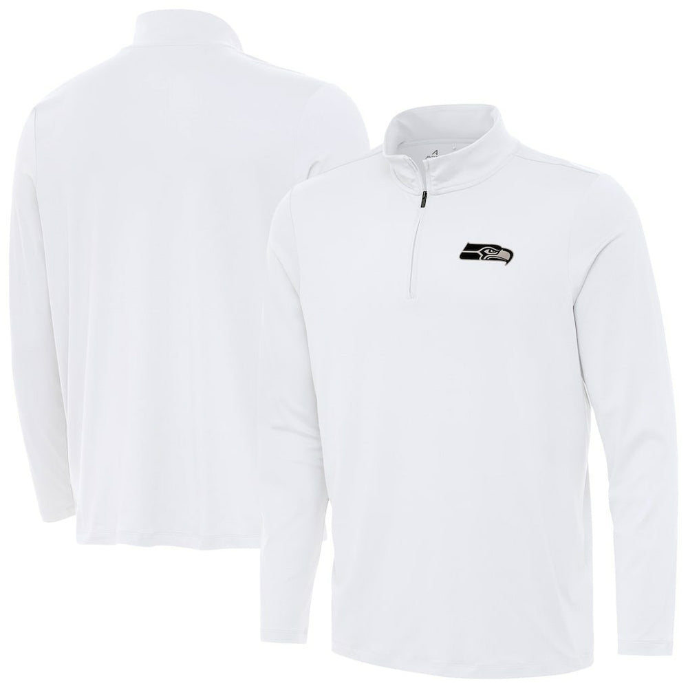 Seattle Seahawks Antigua Reprocess Quarter-Zip Top - White - NFL