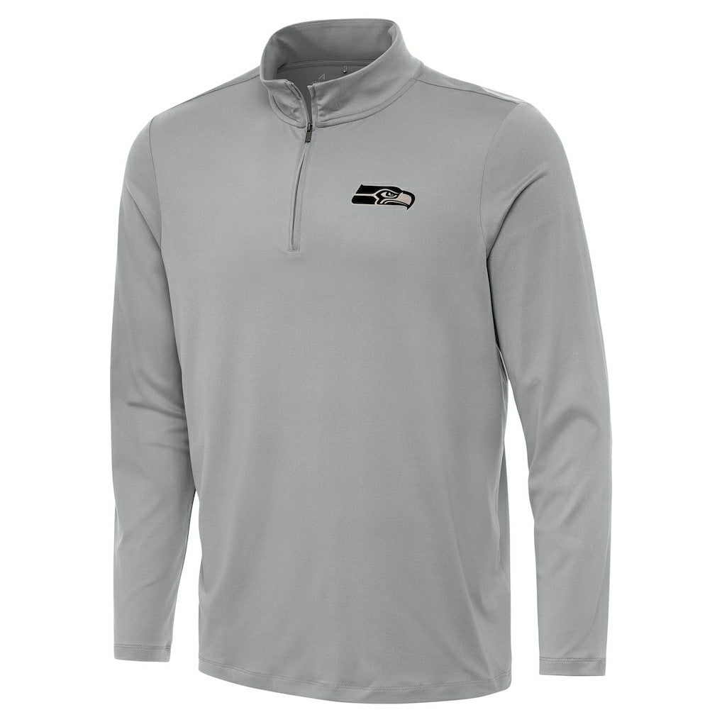 Seattle Seahawks Antigua Reprocess Quarter-Zip Top - Gray - NFL