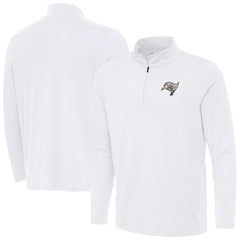 Tampa Bay Buccaneers Antigua Reprocess Quarter-Zip Top - White - NFL