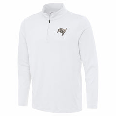 Tampa Bay Buccaneers Antigua Reprocess Quarter-Zip Top - White - NFL