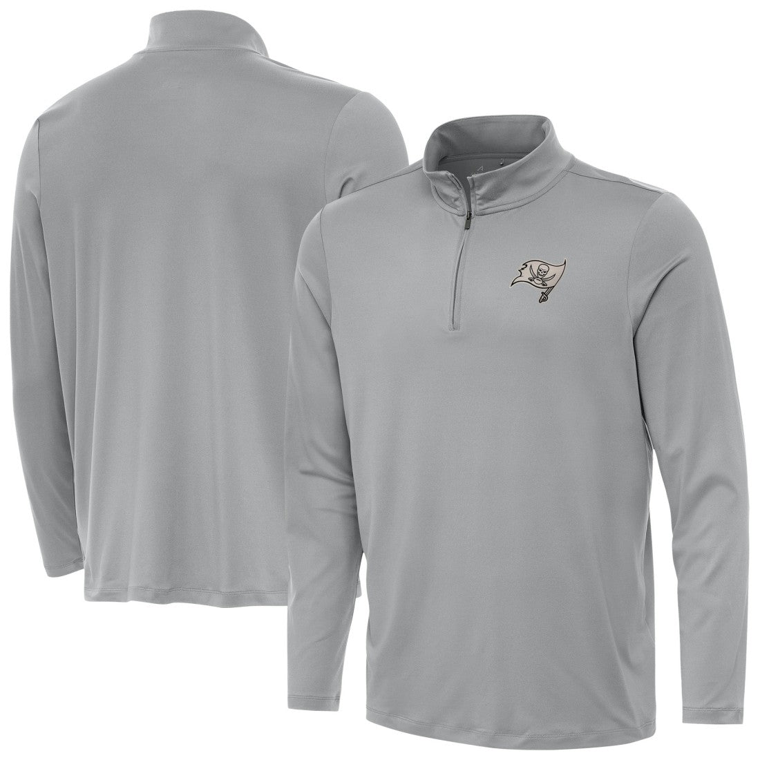 Tampa Bay Buccaneers Antigua Reprocess Quarter-Zip Top - Gray - NFL