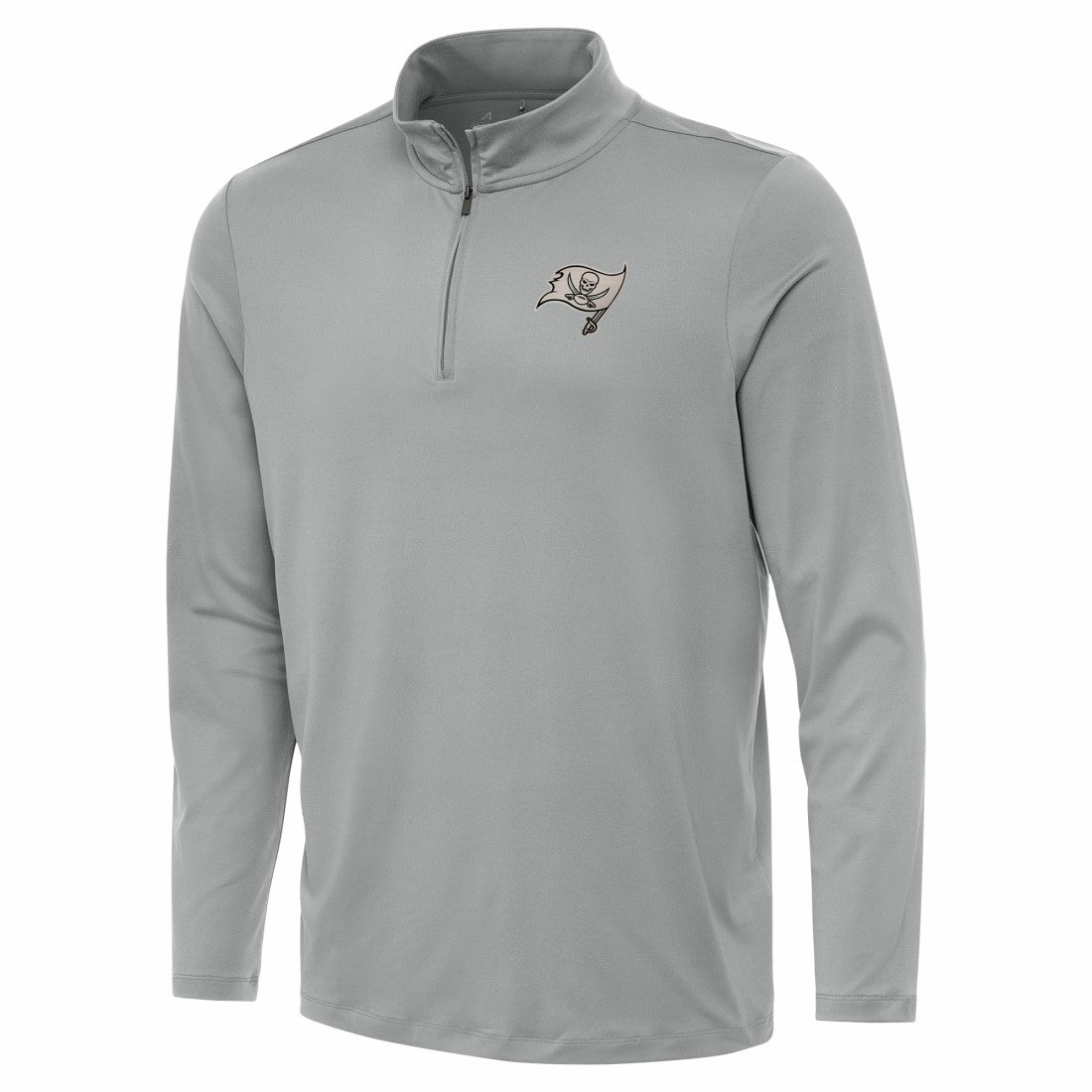 Tampa Bay Buccaneers Antigua Reprocess Quarter-Zip Top - Gray - NFL