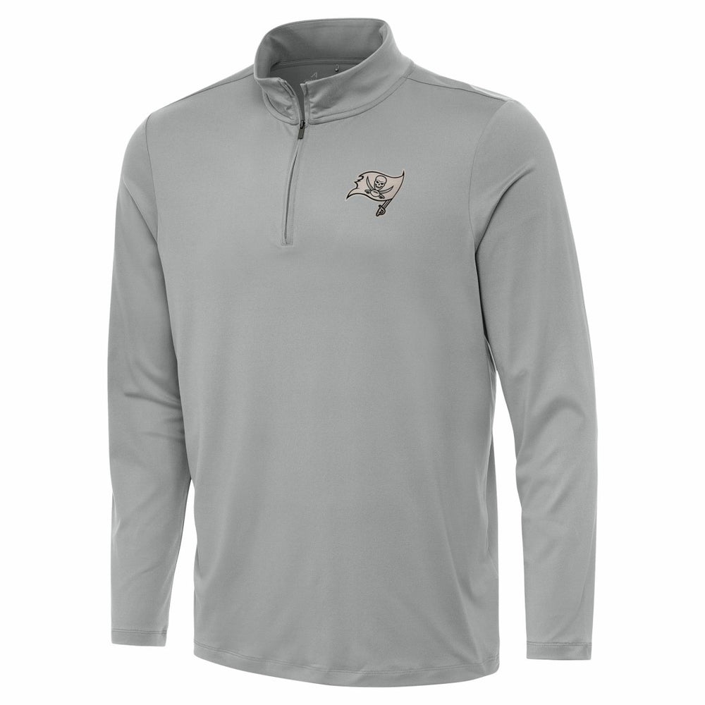 Tampa Bay Buccaneers Antigua Reprocess Quarter-Zip Top - Gray - NFL