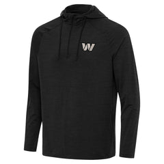 Washington Commanders Antigua Spikes Raglan Quarter-Zip Hoodie - Heather Black - NFL