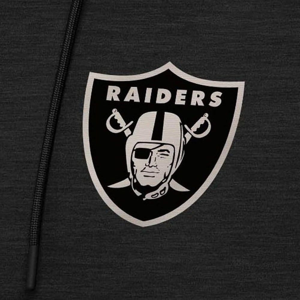 Las Vegas Raiders Antigua Spikes Raglan Quarter-Zip Hoodie - Heather Black - NFL