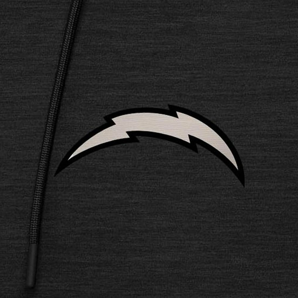 Los Angeles Chargers Antigua Spikes Raglan Quarter-Zip Hoodie - Heather Black - NFL