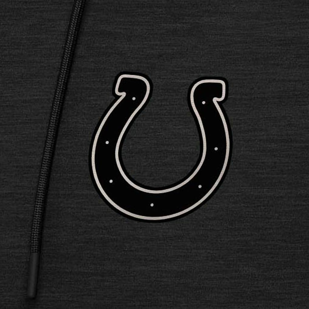 Indianapolis Colts Antigua Spikes Raglan Quarter-Zip Hoodie - Heather Black - NFL