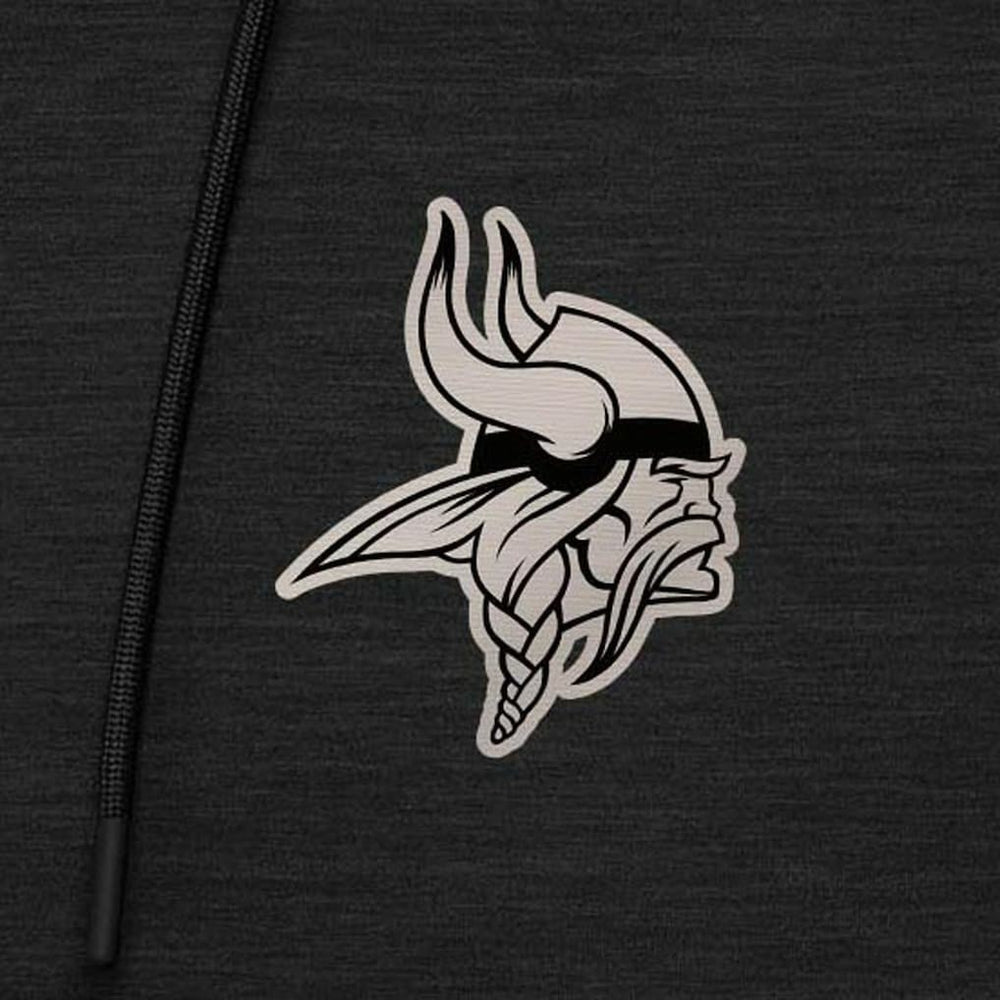 Minnesota Vikings Antigua Spikes Raglan Quarter-Zip Hoodie - Heather Black - NFL