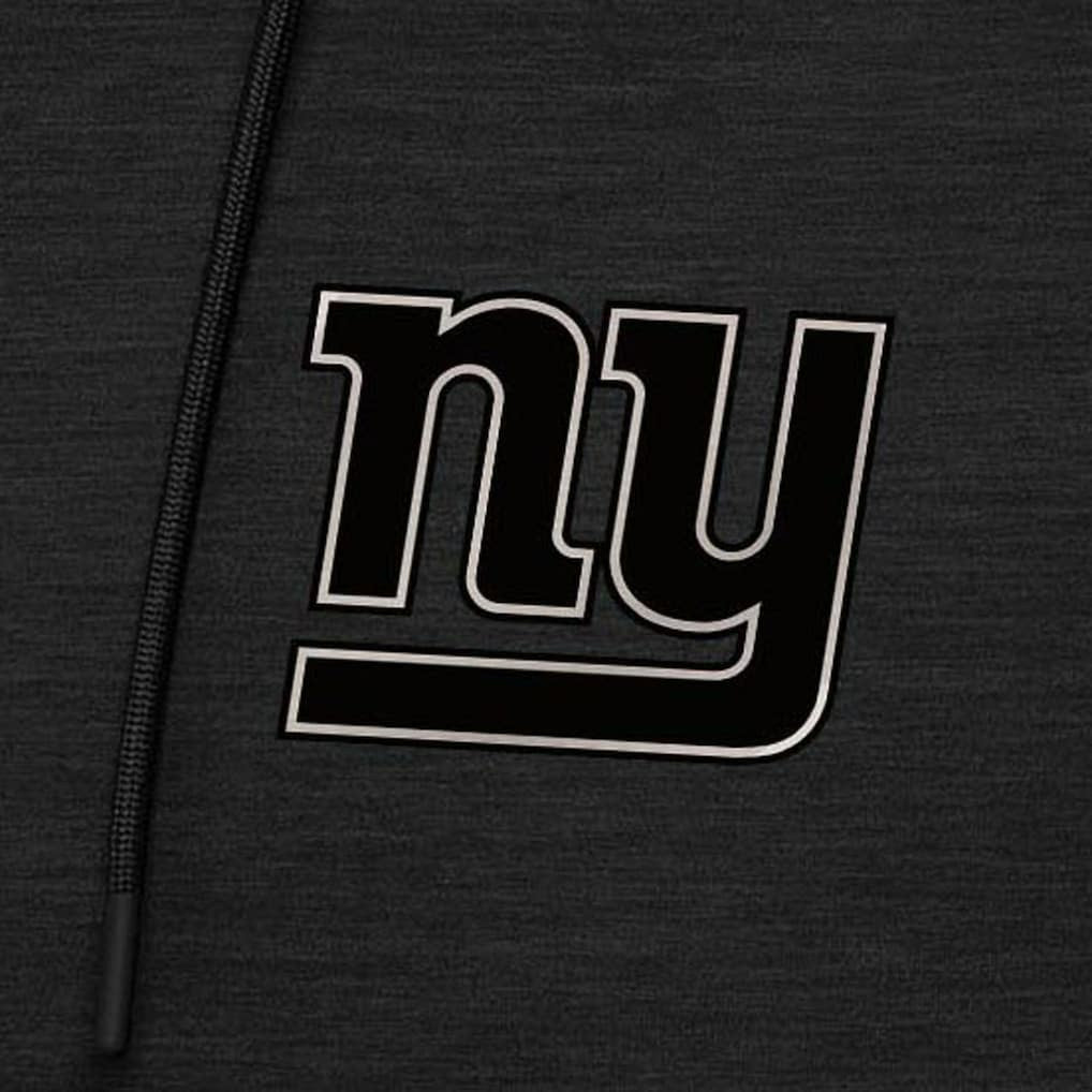 New York Giants Antigua Spikes Raglan Quarter-Zip Hoodie - Heather Black - NFL