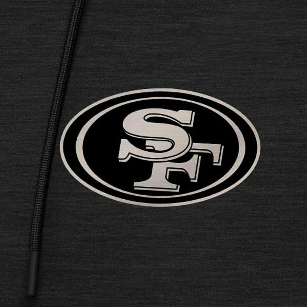 San Francisco 49ers Antigua Spikes Raglan Quarter-Zip Hoodie - Heather Black - NFL