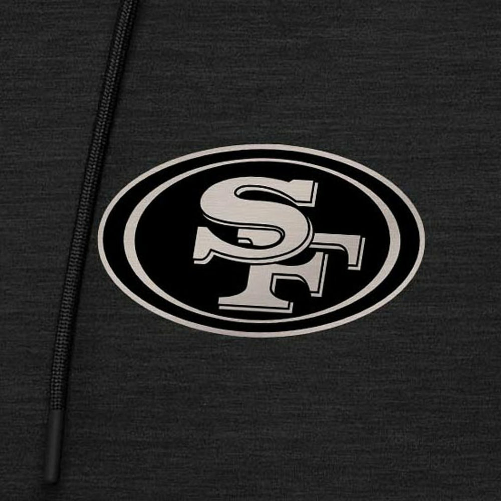 San Francisco 49ers Antigua Spikes Raglan Quarter-Zip Hoodie - Heather Black - NFL