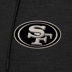 San Francisco 49ers Antigua Spikes Raglan Quarter-Zip Hoodie - Heather Black - NFL