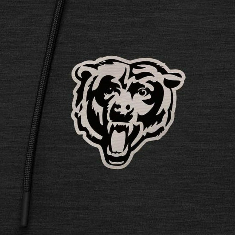 Chicago Bears Antigua Spikes Raglan Quarter-Zip Hoodie - Heather Black - NFL