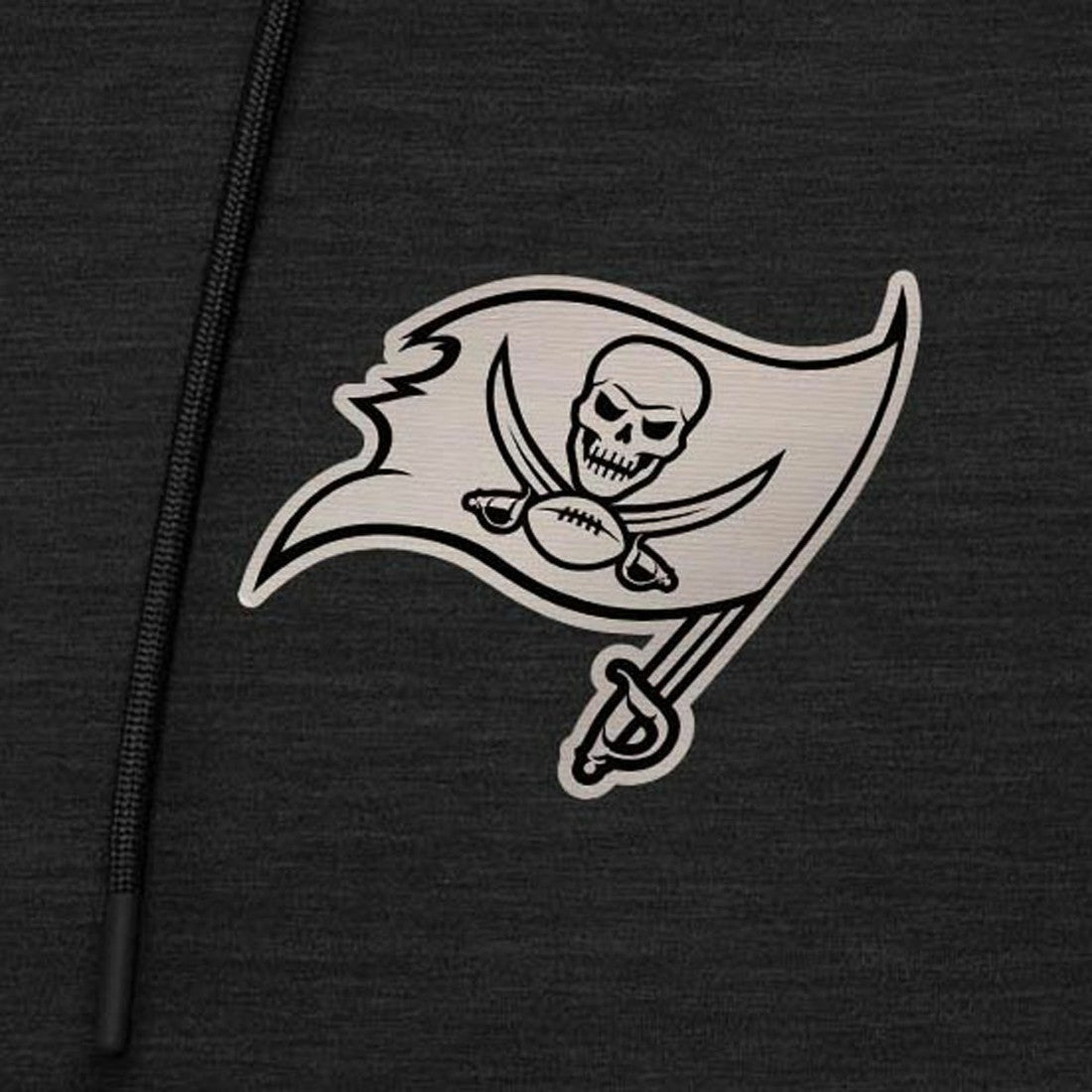 Tampa Bay Buccaneers Antigua Spikes Raglan Quarter-Zip Hoodie - Heather Black - NFL