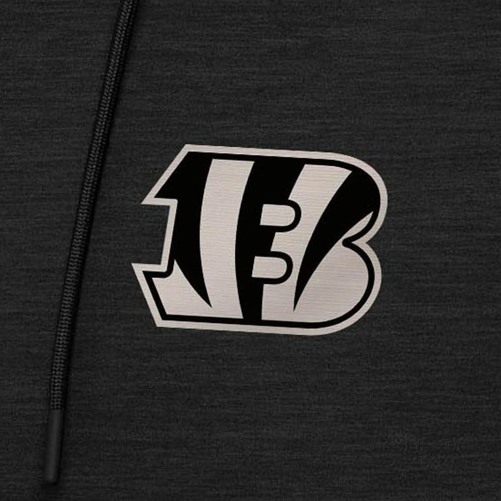 Cincinnati Bengals Antigua Spikes Raglan Quarter-Zip Hoodie - Heather Black - NFL