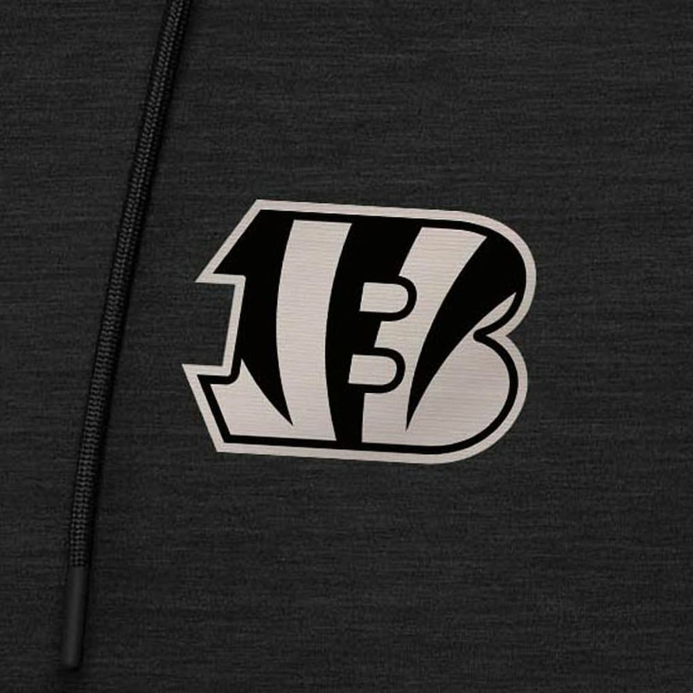 Cincinnati Bengals Antigua Spikes Raglan Quarter-Zip Hoodie - Heather Black - NFL