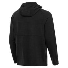 Cleveland Browns Antigua Spikes Raglan Quarter-Zip Hoodie - Heather Black - NFL