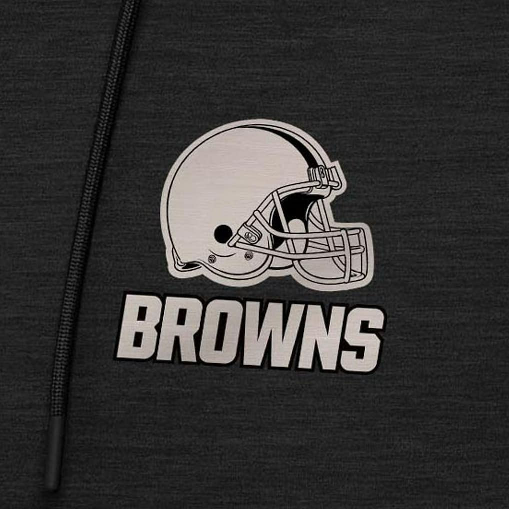 Cleveland Browns Antigua Spikes Raglan Quarter-Zip Hoodie - Heather Black - NFL