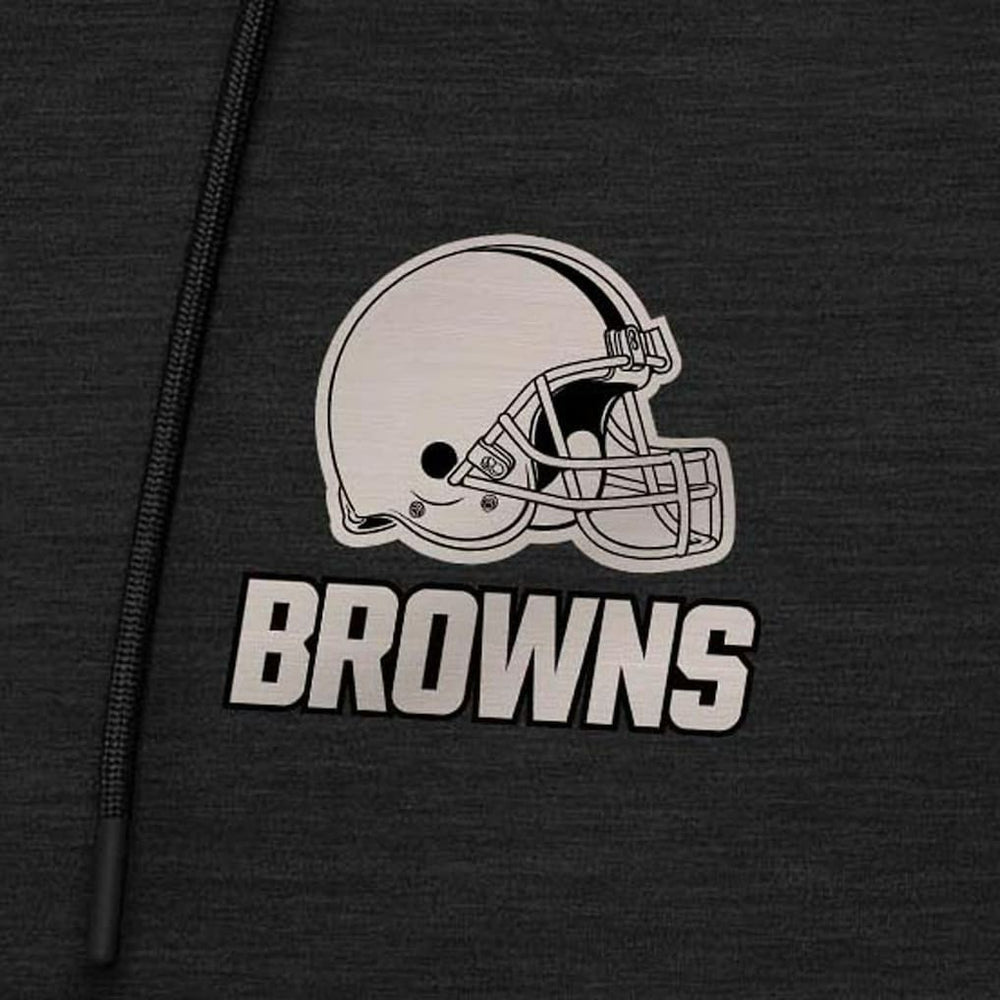 Cleveland Browns Antigua Spikes Raglan Quarter-Zip Hoodie - Heather Black - NFL