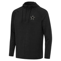 Dallas Cowboys Antigua Spikes Raglan Quarter-Zip Hoodie - Heather Black - NFL