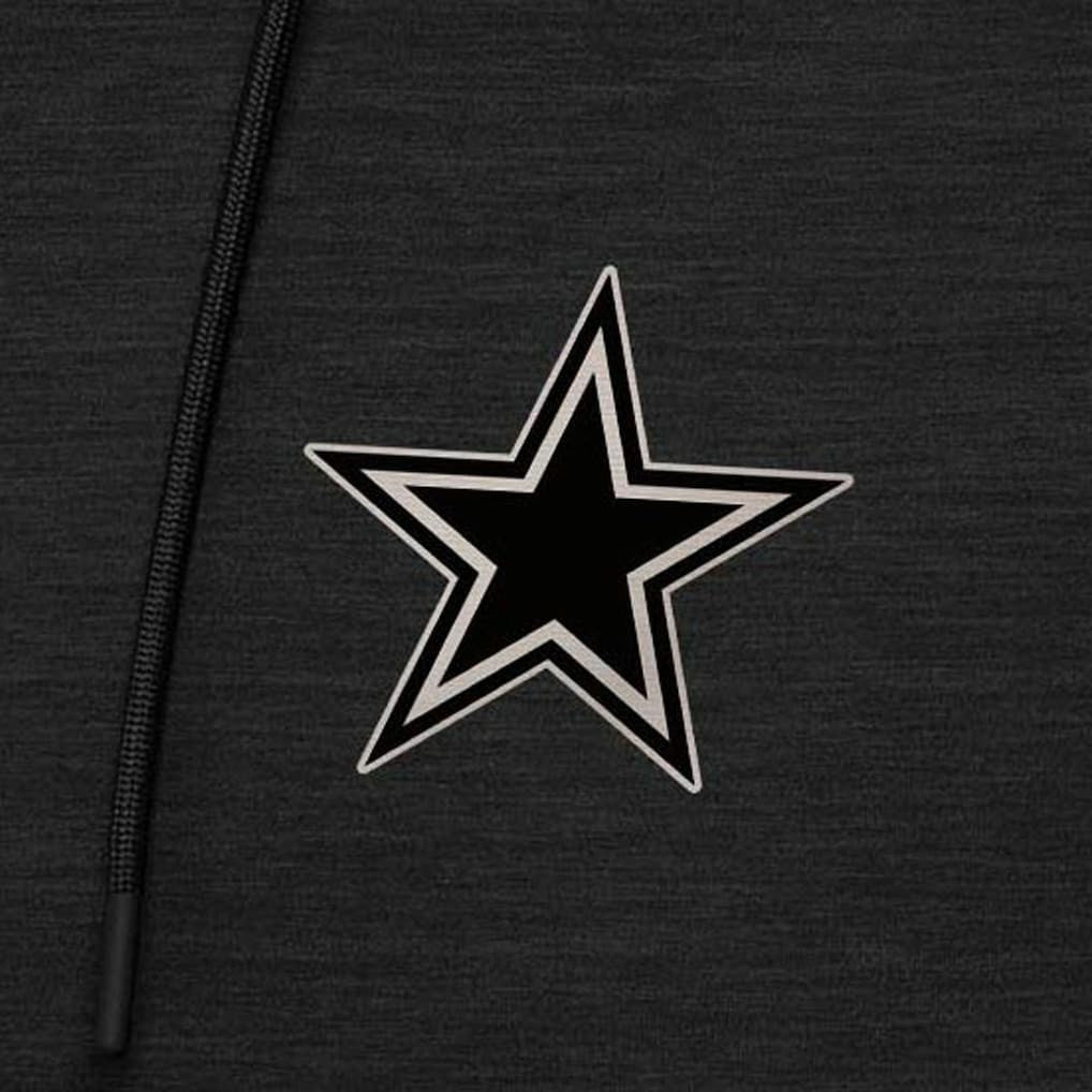 Dallas Cowboys Antigua Spikes Raglan Quarter-Zip Hoodie - Heather Black - NFL