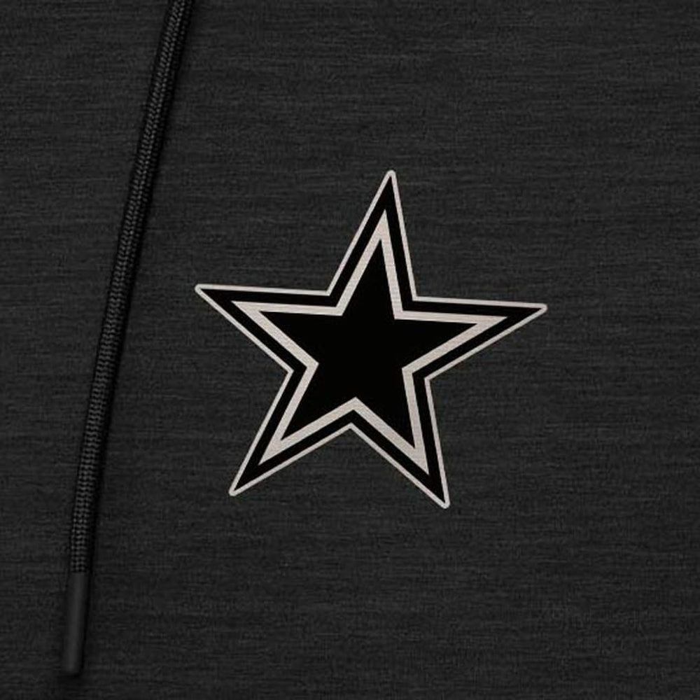 Dallas Cowboys Antigua Spikes Raglan Quarter-Zip Hoodie - Heather Black - NFL