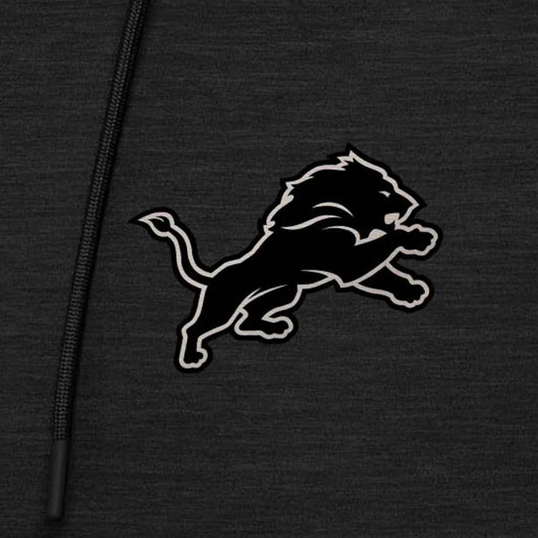 Detroit Lions Antigua Spikes Raglan Quarter-Zip Hoodie - Heather Black - NFL
