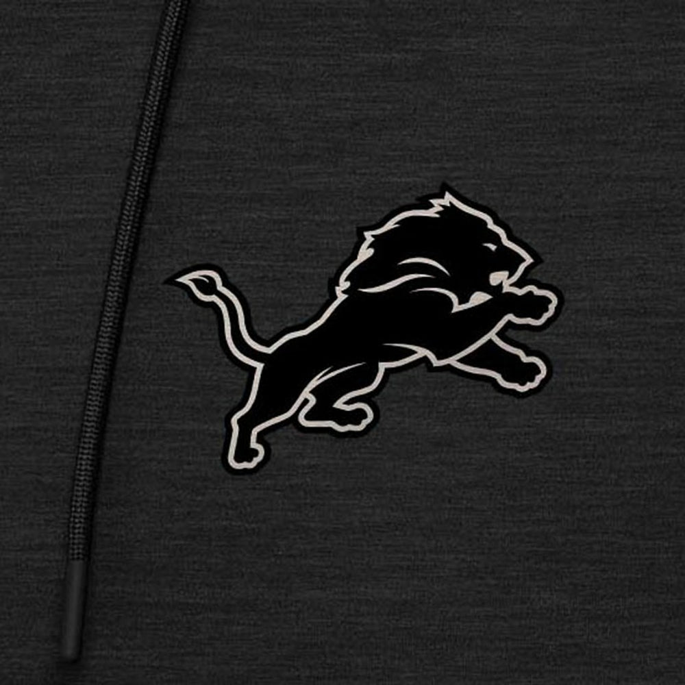 Detroit Lions Antigua Spikes Raglan Quarter-Zip Hoodie - Heather Black - NFL