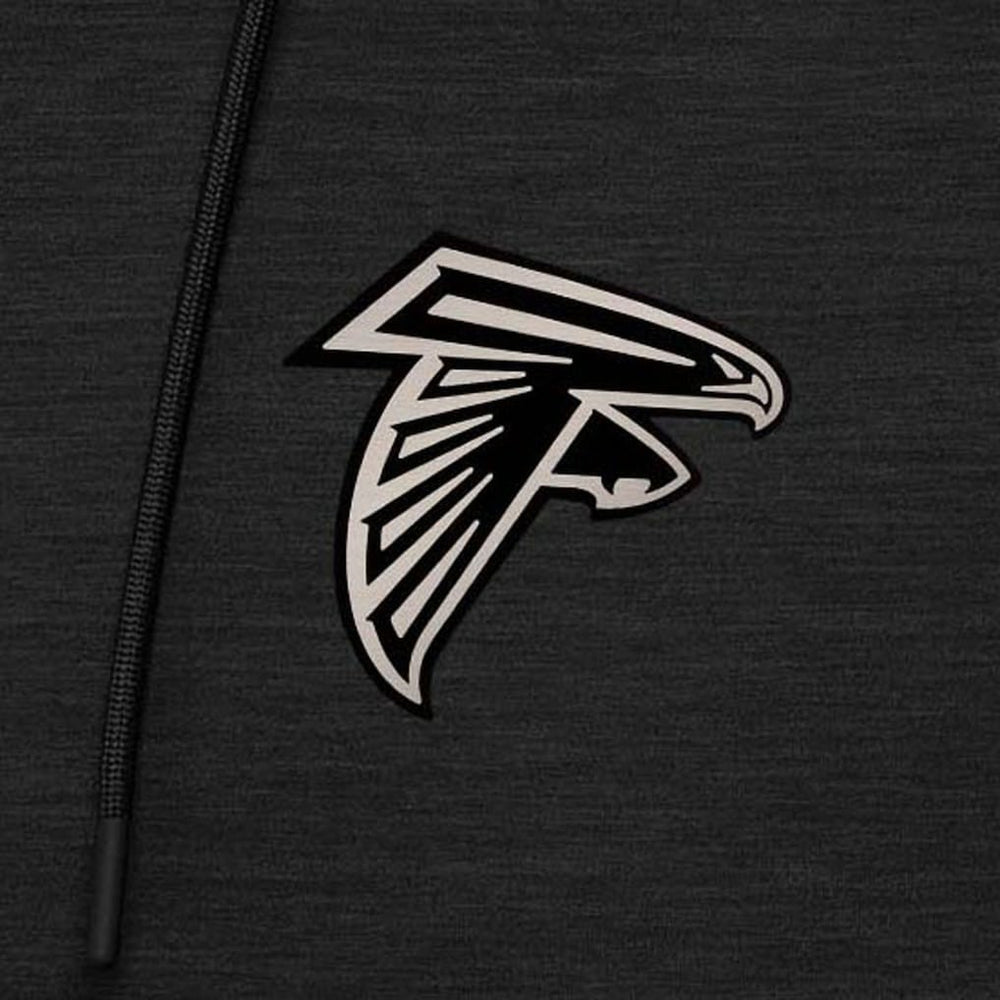 Atlanta Falcons Antigua Spikes Raglan Quarter-Zip Hoodie - Heather Black - NFL