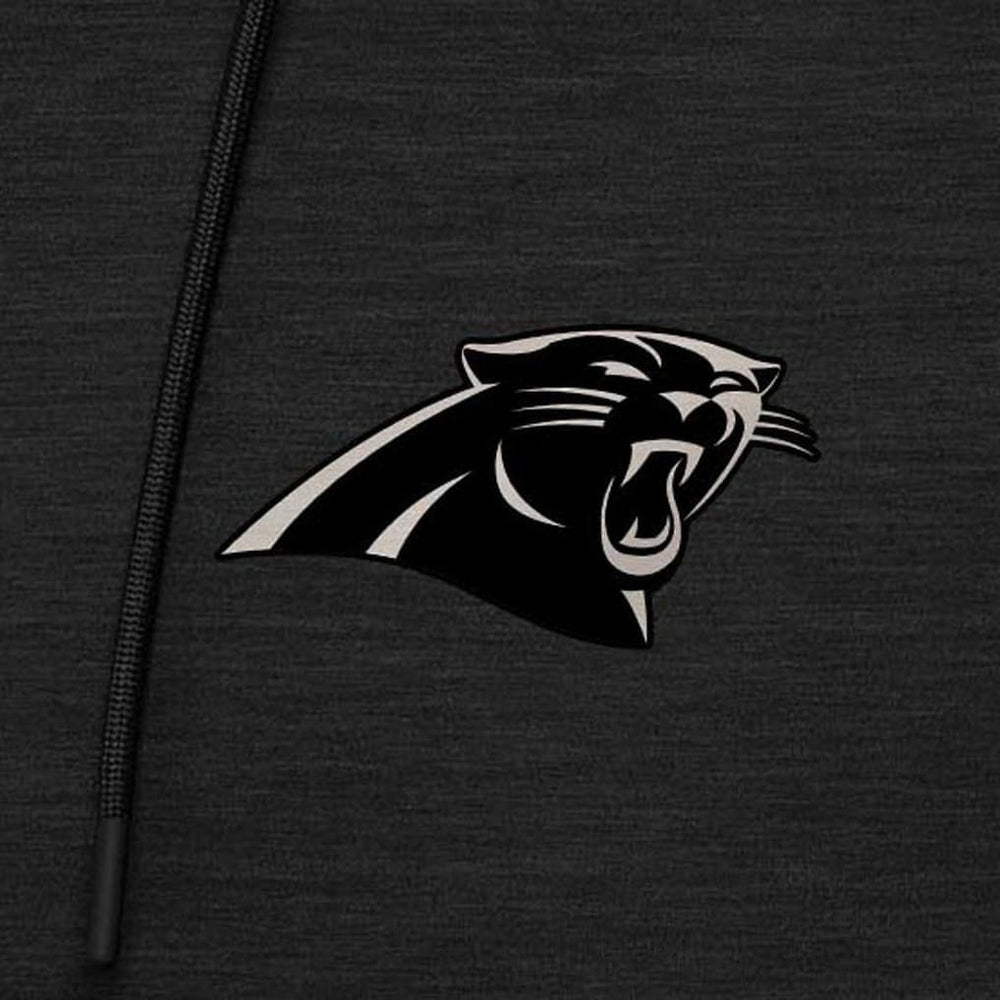 Carolina Panthers Antigua Spikes Raglan Quarter-Zip Hoodie - Heather Black - NFL
